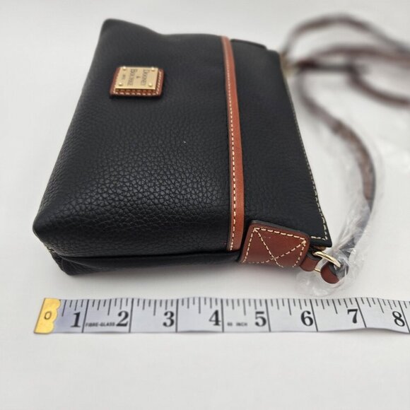 Dooney & Bourke Ginger Pouchette Saffano Shoulder Black Dust Bag Tags NWT R0018 - Picture 3 of 13